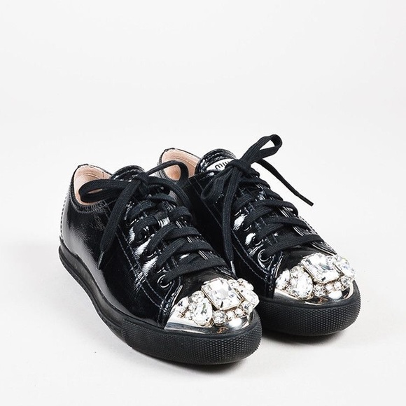 Miu Miu Shoes - Miu Miu Crystal Cap toe sneakers✨